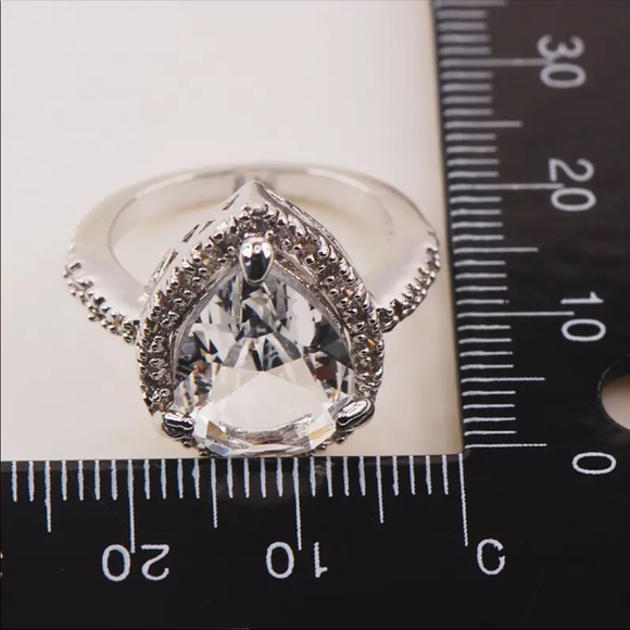 NEW WHITE TOPAZ CRYSTAL 925 STERLING SILVE… - Picture 3 of 3
